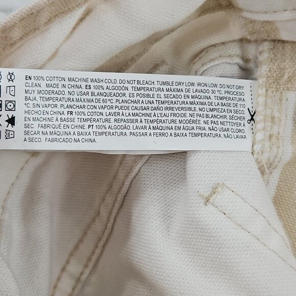 Forever 21 Men/Unisex Bib Overalls Size M (36x30) Beige White Color Block EUC - Picture 14 of 16